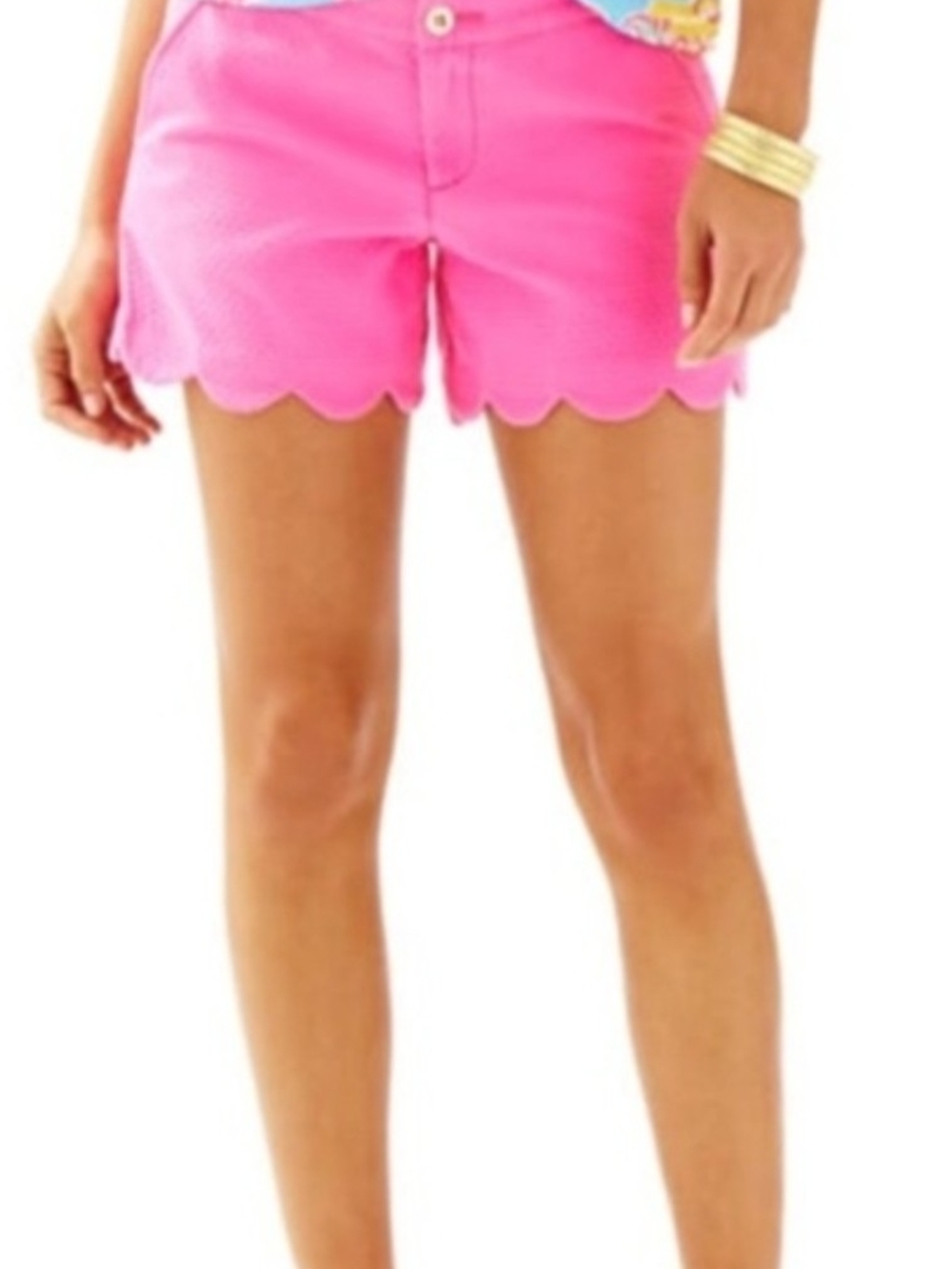 Lilly Pulitzer Women's Hot Pink Buttercup Scalloped Hem Shorts 6